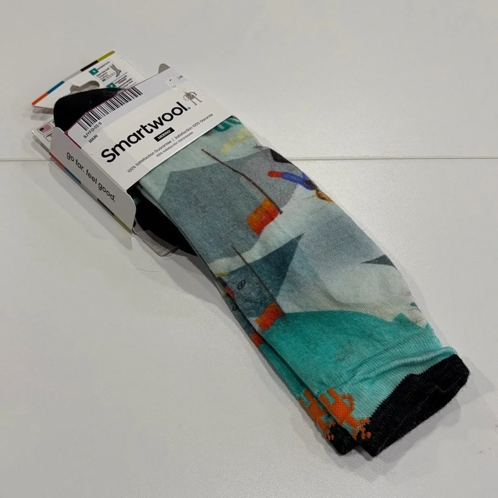 SmartWool Women's Small Targeted Cushion Bunny Print Ski Socks Over the Calf NWT
